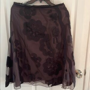 Anthropologie Hazel Brown A-Line Cocktail Skirt